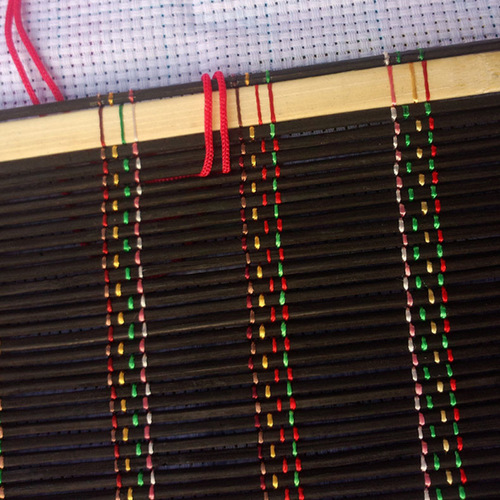 Bamboo pen curtain protects brush tools. Four treasures of study kit pencil case. Bamboo pen curtain for ordinary art.