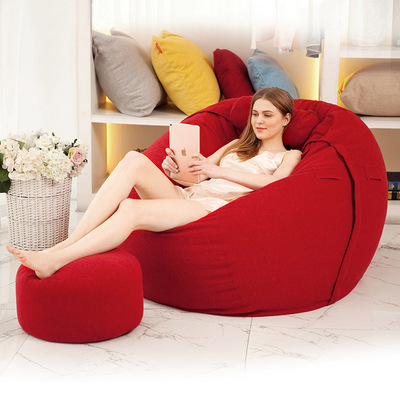 luckysac新款麂皮绒简约单人大款创意懒人沙发 大厅休闲娱乐沙发|ms