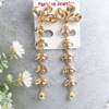 Fashionable extra-long long crystal earings, metal earrings, accessory, European style, wholesale