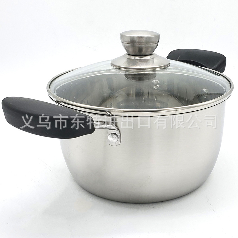 Factory direct sales of 4-piece sets of stainless steel soup POTS, 18-24cm sets, for export. Household multi-purpose soup POTS and gift POTS detail image 4