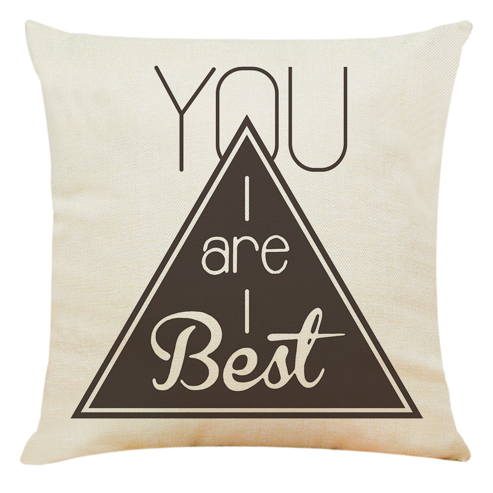 wish 亚马逊新款鹿角几何棉麻抱枕套 汽车抱枕家居沙发靠垫定制