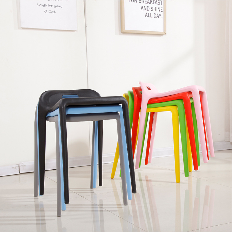 包邮两把装简约椅子可收纳时尚培训备用餐椅户外餐凳家用塑料凳子
