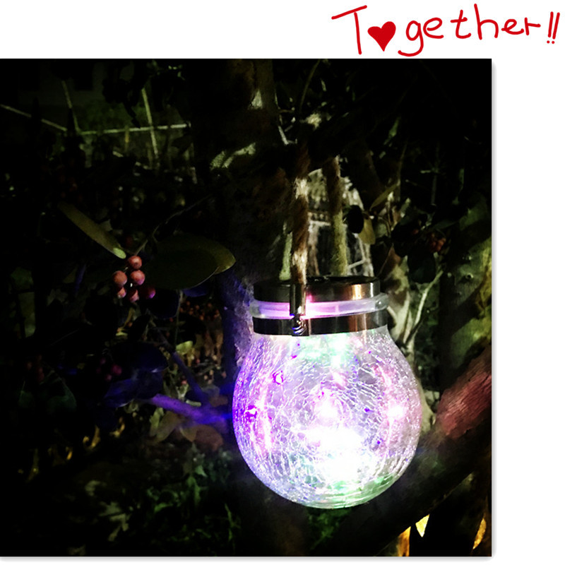 Cross-border outdoor solar glass bottle lamp, street lamp, copper wire lamp, crack solar outdoor special decoration, camping detail image 9