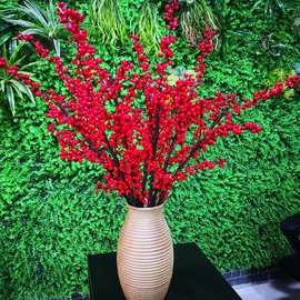 工厂店图片色仿真单支冬青浆果红色红豆浆果客厅图片色花艺装饰浆