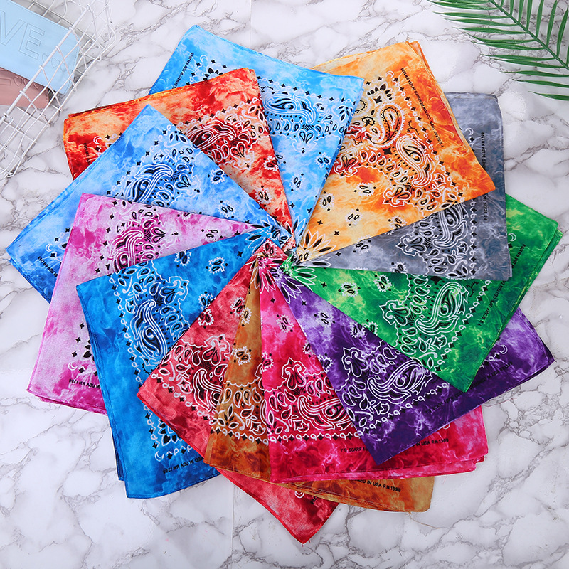 New cross-border BANDANA sports outdoor riding scarf scarf sweat-absorbent square cotton tie-dyed triangle scarf