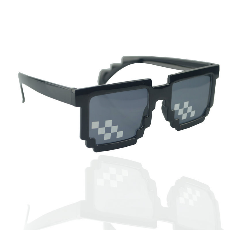 个性马赛克像素太阳眼镜 装B生日礼物打码方框墨镜主播表演眼镜框