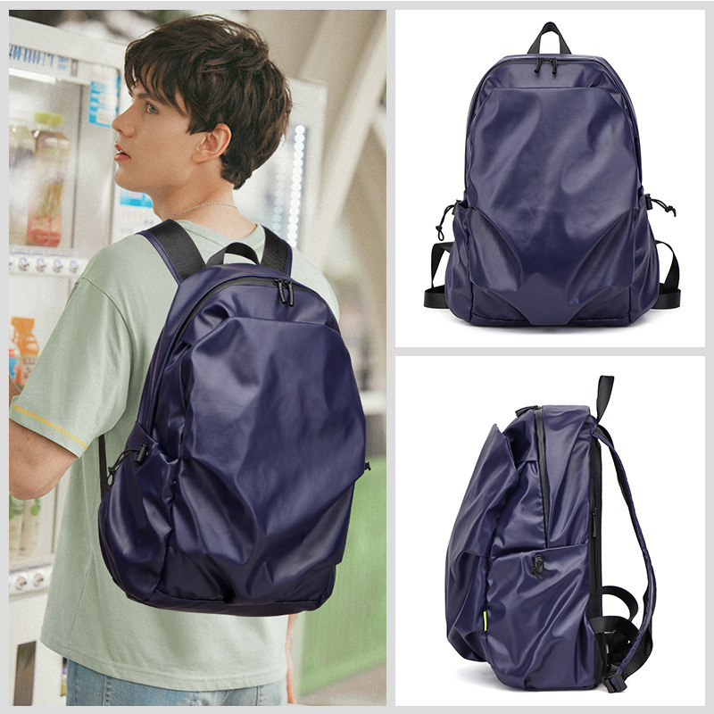 Backpack leather film 15.6-inch computer bag waterproof backpack lightweight student schoolbag wholesale custom foreign trade trend