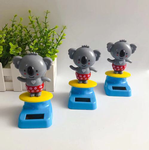 New solar koala car ornaments and cartoon bobblehead car interior decorations drop shipping