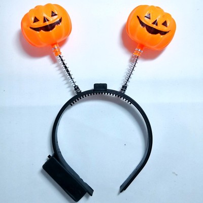 闪光玩具万圣节日礼物装扮南瓜发箍头扣鬼头发光发夹爆款厂家货源|ms