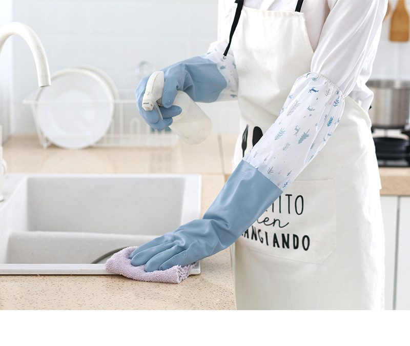 洗碗手套女厨房加厚橡胶乳胶洗衣服防水塑胶胶皮家务耐用刷碗加绒详情13