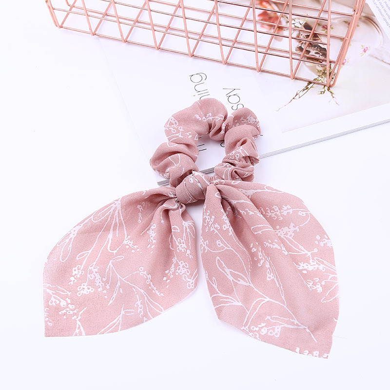 Chiffon Bow Hair Ring Beige