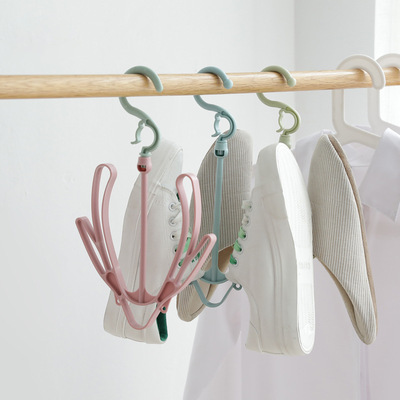 多用晒鞋架阳台衣架晾鞋架创意双钩室外防风挂钩收纳挂鞋架子厂家|ru