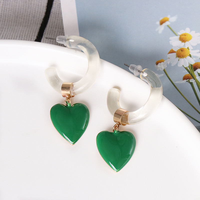 Exaggerated Earrings Heart Earrings Women display picture 12