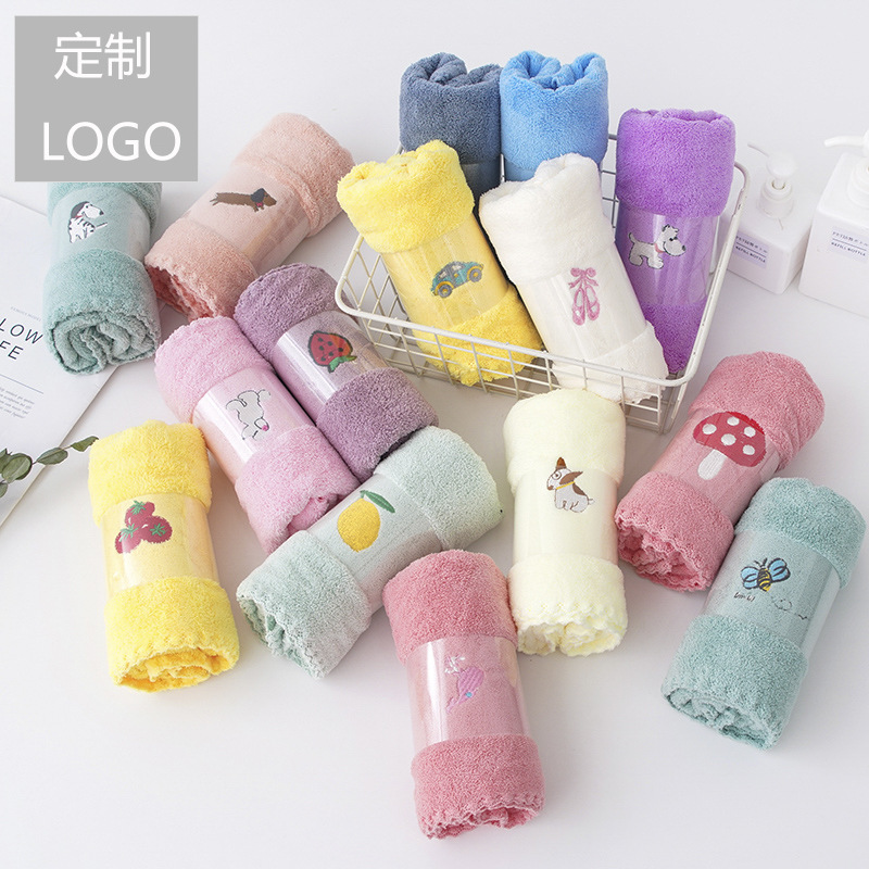 customized LOGO towel Coral Quick drying water uptake towel Embroidery Printing Fast Audio network Washcloth Manufactor