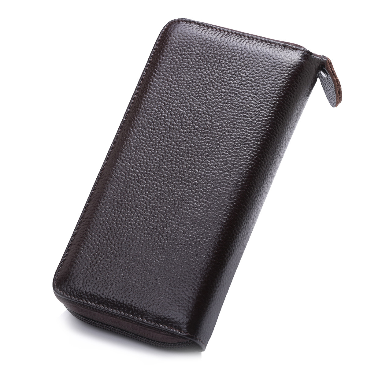 165g Weight Polyester Lining Material Zipper Closure Type Business, Travel Occasion Leather Material Solid Color Pattern Unisex Gender Fashion Style Square Shape Coffee, Pink, Purple, Red, Blue, Black Color Anti-rfid Creative Men's And Women's Leather Long Wallets Multi-function Zipper Wallet 25