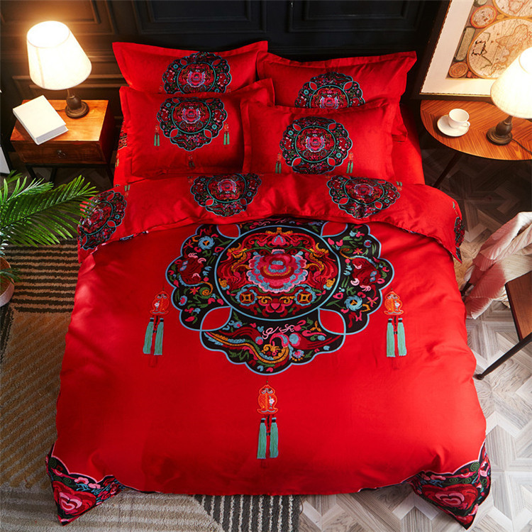 一件代发微商爆款 高质量磨毛加厚大阪花四件套 保证不起球不掉色|ru