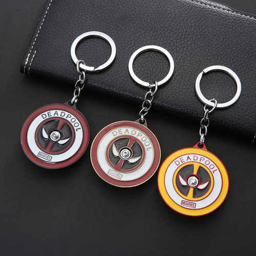 Creative Deadpool movie peripheral key ring rotating keychain car key accessories manufacturer wholesale