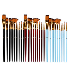 Cross-border 10-piece two-color nylon hair mixed head paint brush set, beginner painting pen, acrylic brush, DIY oil paint brush