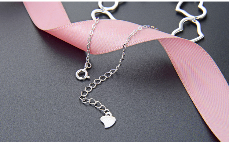 Fashion Simple Style Heart Shape Sterling Silver Plating Bracelets display picture 2
