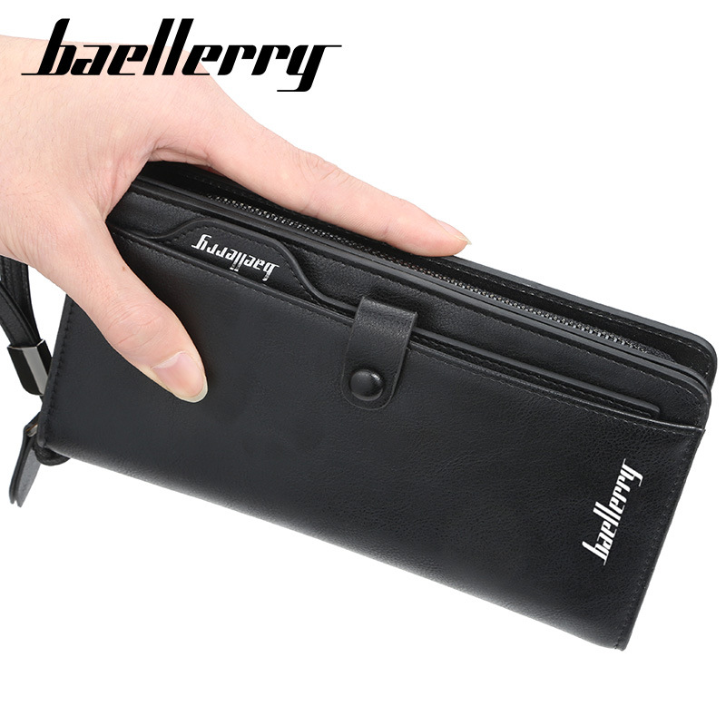 Men'S Hand Bag Business Multi Card License Mobile Phone Bag Large Capacity Buckle Wallet