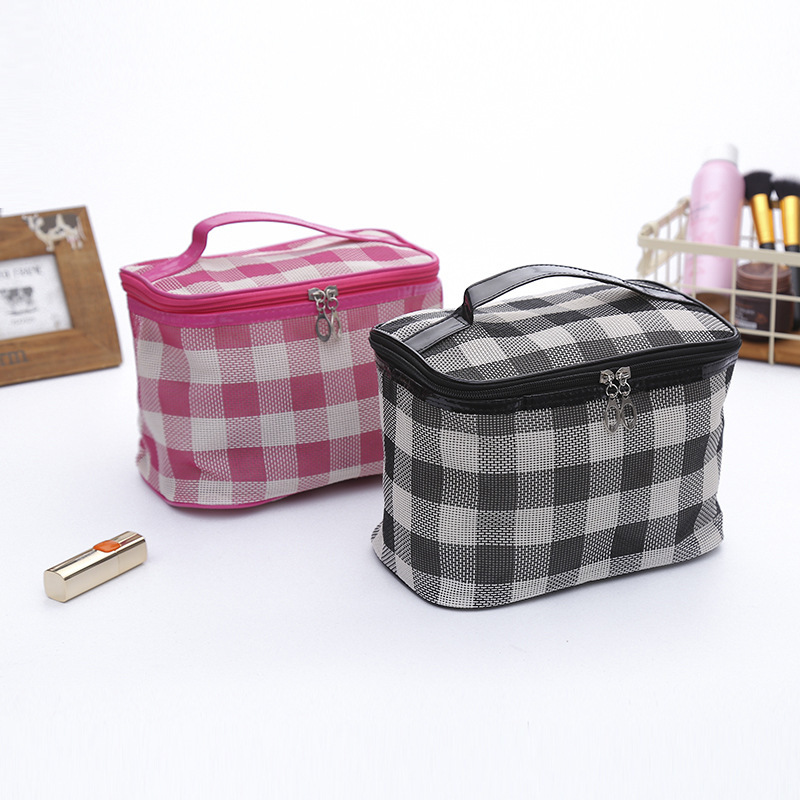 旅行便攜式男士商務龍多功能亞馬遜尼龍格子收納洗漱化妝包定制