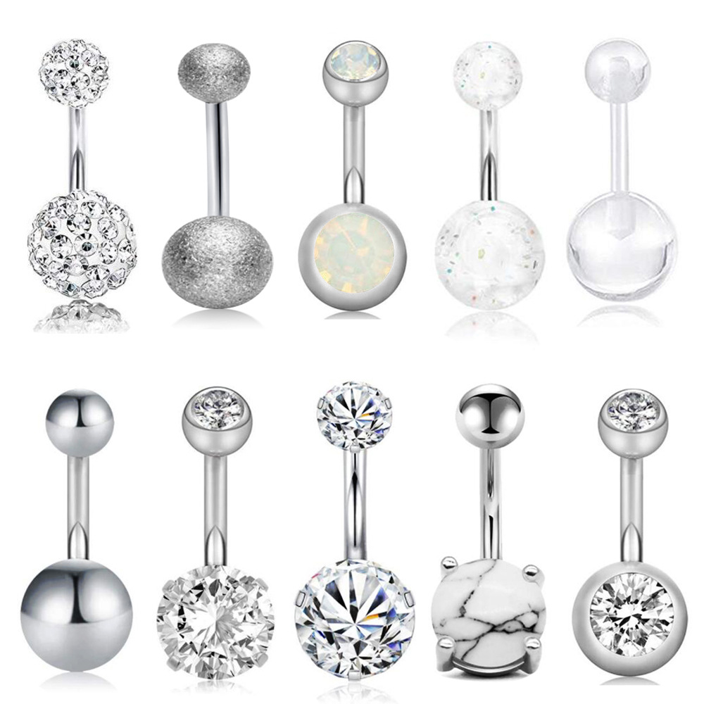 Amazon Wish Cross Navel Ring Set 9 Rose Gold Stainless Steel Belly Button Piercing Jewelry detail image 11