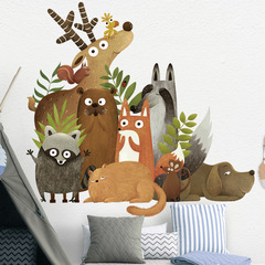 Wall stickers big forest animal cartoon children's room kindergarten waterproof self-adhesive wallpaper home decoration stickers wall decoration stickers