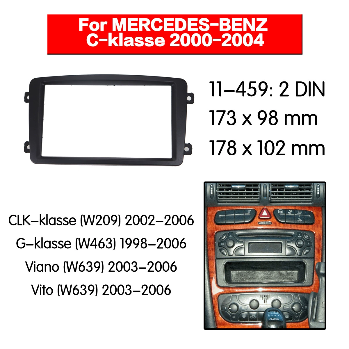 2002-2004 Мерседес-Бенз к серии (В203) ДВД/рамка панели навигации андроида хозяина навигации все-в-одной