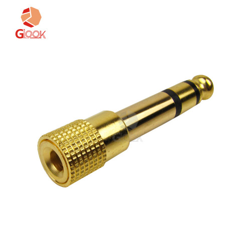 3.5mm female to 6.5mm male gold-plated stereo adapter for electric guitar, small to large adapter wholesale