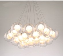 北歐簡約創意個性藝術餐廳卧室客廳吊燈現代多頭玻璃圓球泡泡燈