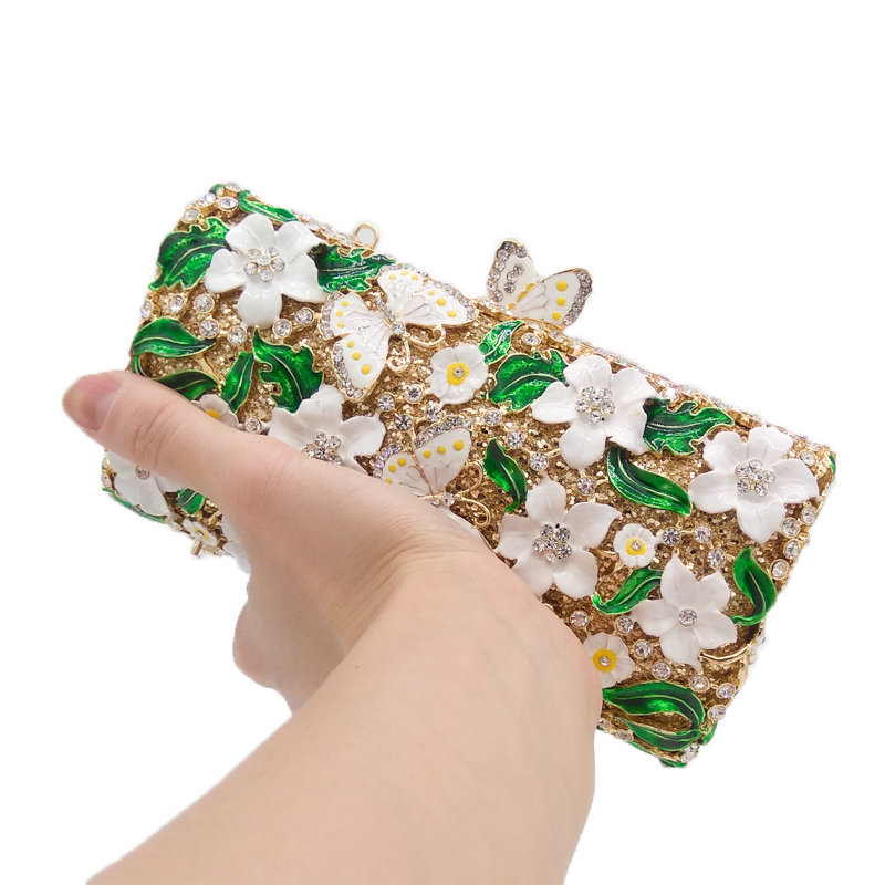 New Fashion Evening Bag Grease Flower Butterfly Clutch Bag Party Bag Party Evening Bag display picture 4
