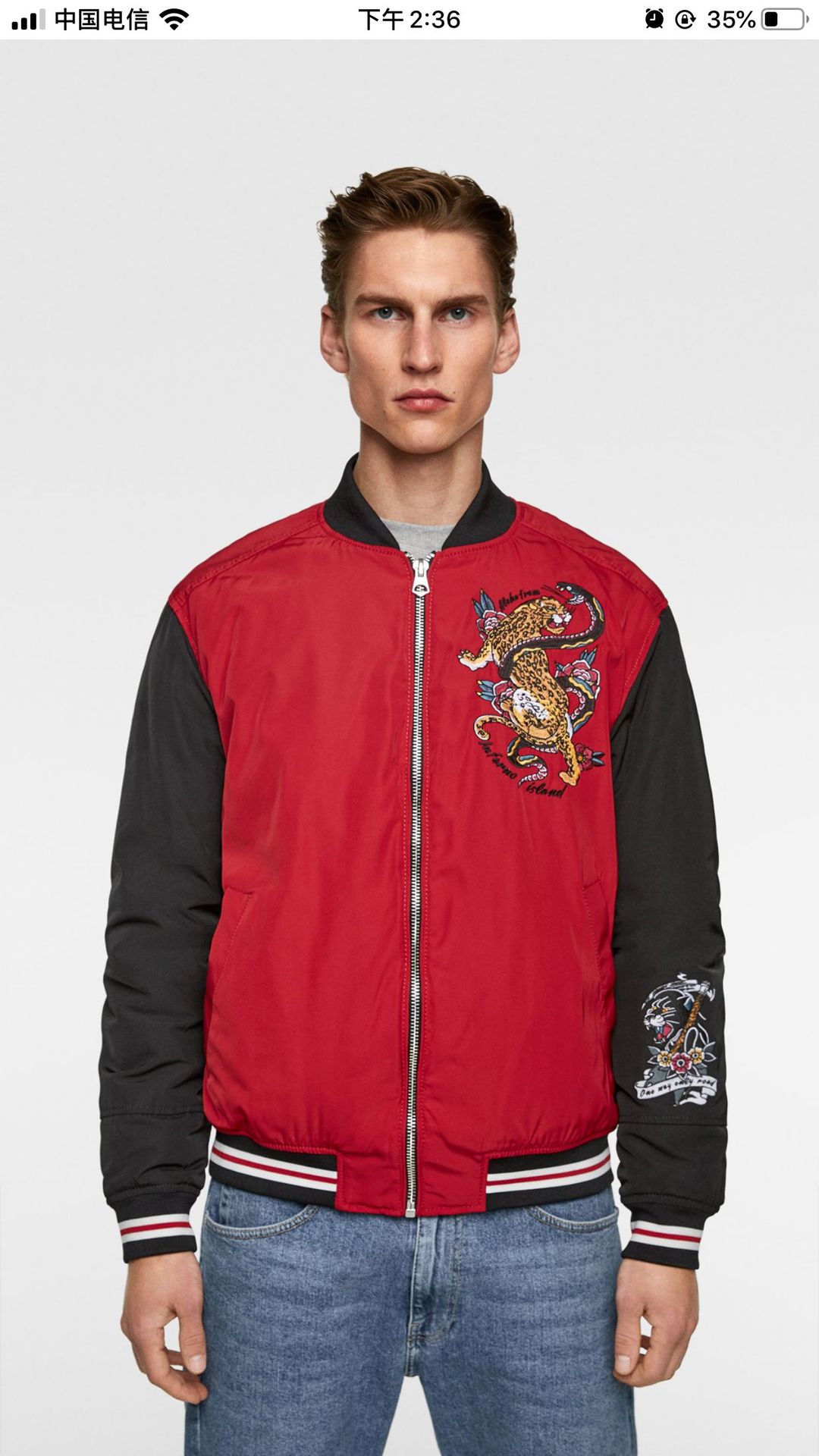 Foreign trade ZA2019 Autumn and winter Thin section cotton-padded clothes Stand collar Cotton jacket Embroidery Youth coat Europe and America Trend handsome