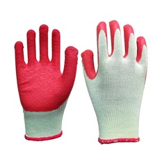 韩国小平胶手套latex gloves韩国乳胶红色浸胶手套一次性手套