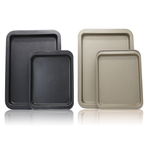 Household non-stick shallow nougat baking pan large and small non-stick rectangular shallow baking pan multi-purpose pizza baking pan