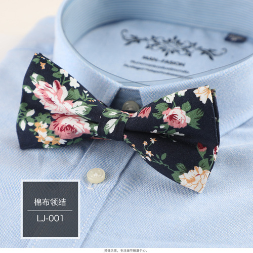 Men's bow tie Korean style casual fashion floral double-layer cotton bow tie cross-border supply Shengzhou manufacturer