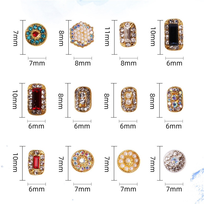 Fábrica directa uñas taladro placa perla rhinestone cristal joyería 6cm12 diamante caja joyería al por mayor