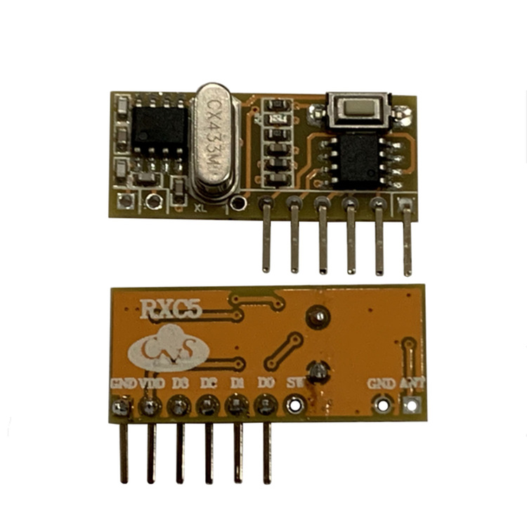 新品学习型带解码接收模块RXC5灵敏度高接收信号强433M多频率可选