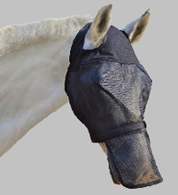 厂家定制无耳有鼻盖可脱卸网布马面罩 防蚊蝇马面罩马术用品