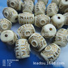 14-16mm ivory color hot gold tattoos bust beaded golden beaded accessory accessories hot gold pattern pillar-shaped barrel beads