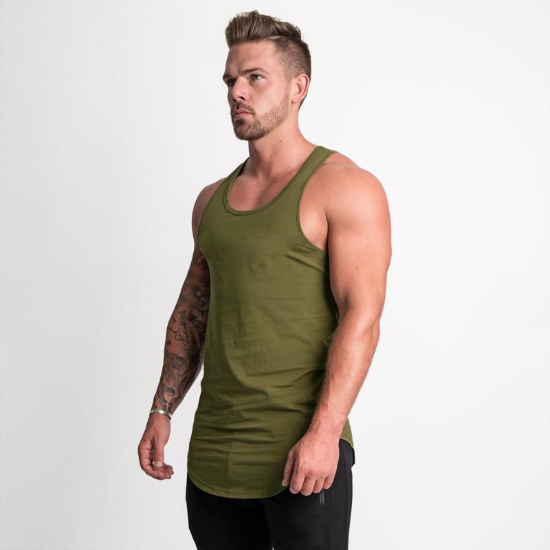 Comercio exterior luz tablero color sólido verano sin mangas deportes chaleco hombres culturismo fitness chaleco puro algodón correr ropa de entrenamiento