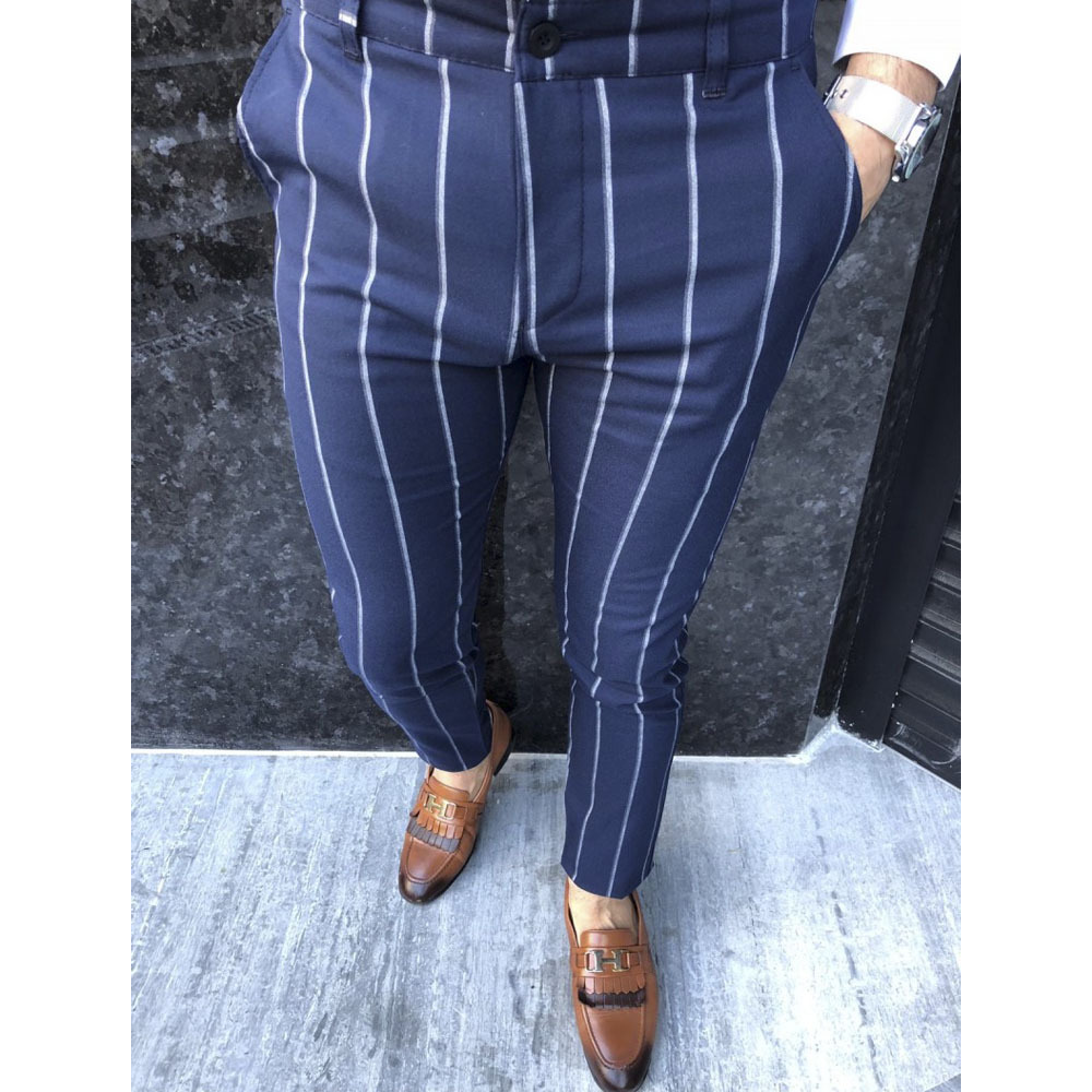 Marke männer Gestreiften Hosen Business Casual Anzug Hosen Mit Taschen Ehemann Streetwear Fashion Herren Designer Kleidung_voghion.com
