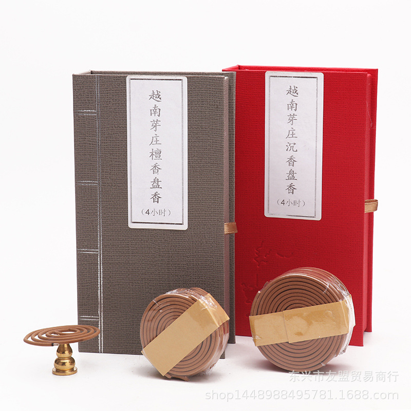 厂家批发越南芽庄天然中东沉香盘香家用卧室香薰礼佛檀香盘香|ms