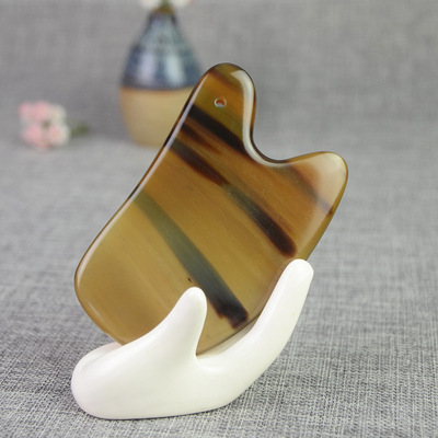 厂家批发天然牛角背部专用刮痧板面部美容颈部全身通用大号按摩片|ms