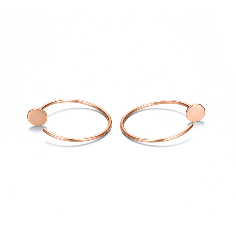 Fashion Hot-selling Simple Gold-plated Hoop 316l Stainless Steel Earrings display picture 5