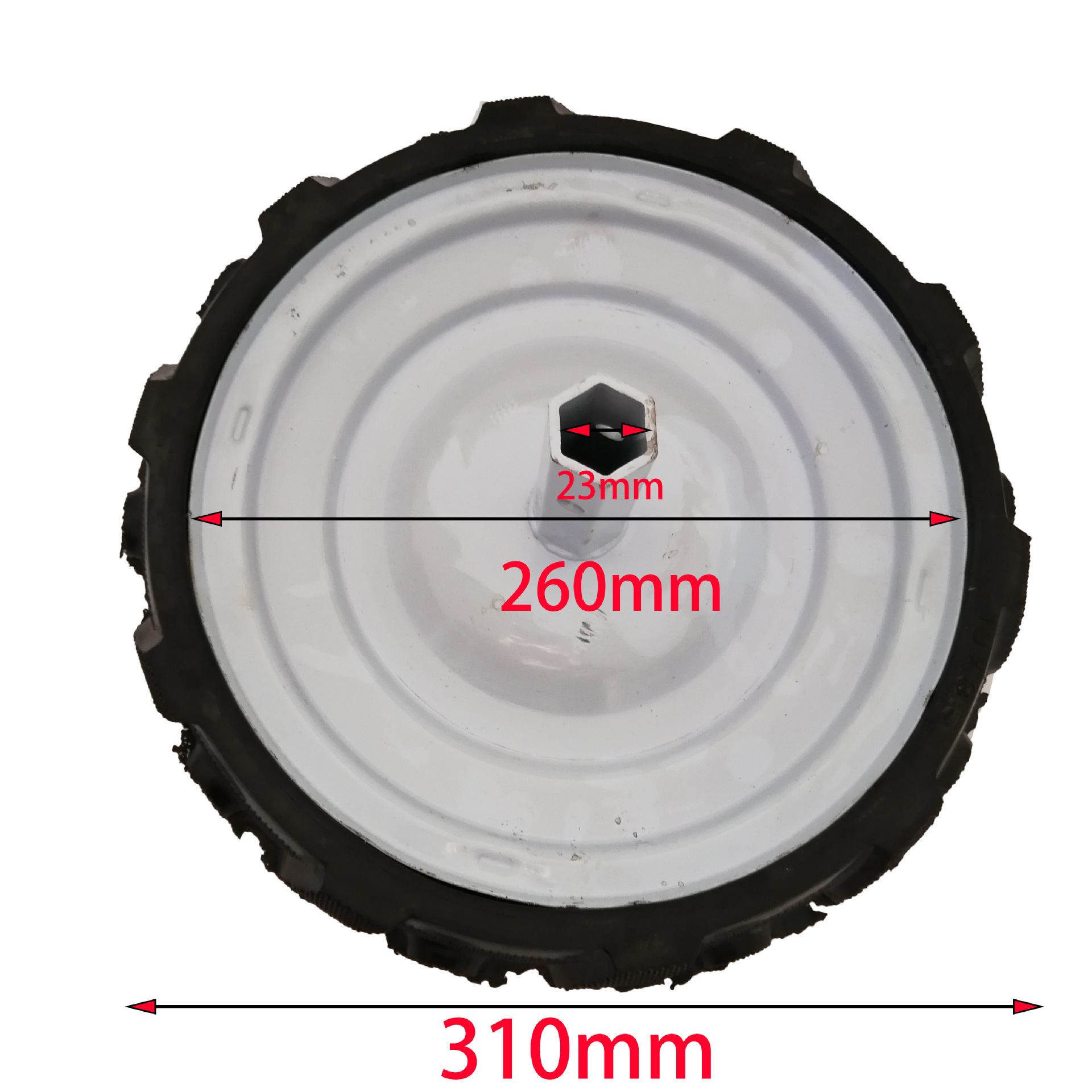 13*3.5农耕地机手推车小型农机人字胎旋耕机400-8微耕机实心轮胎
