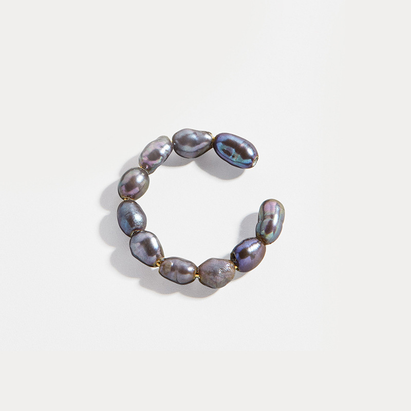 Großhandel Schmuck Retro C-form Legierung Künstliche Edelsteine Eingelegte Perlen Ohrringe display picture 5