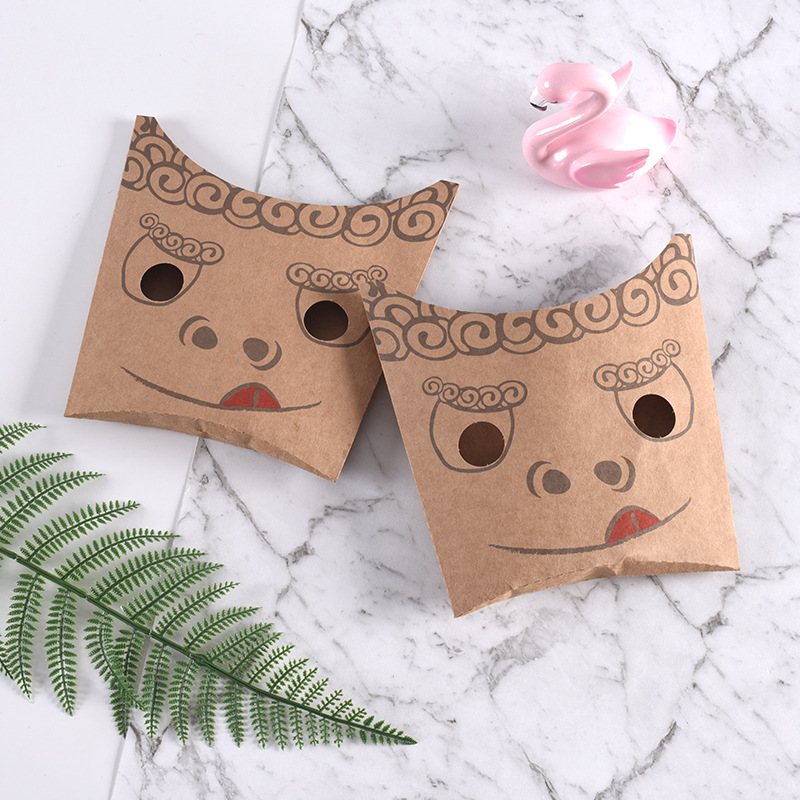 厂家一次性烧饼打包盒月饼包装盒薯条牛皮纸食品小吃包装盒定制