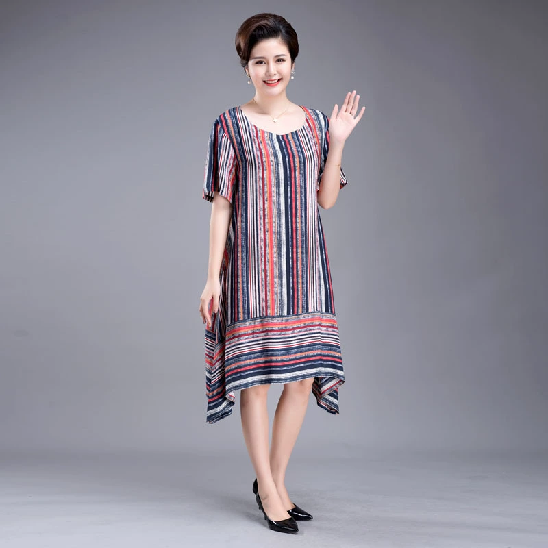 2020 новое летнее платье для молодой мамы, Иностранная мода, женская мода среднего возраста, Длинная Юбка До Колена