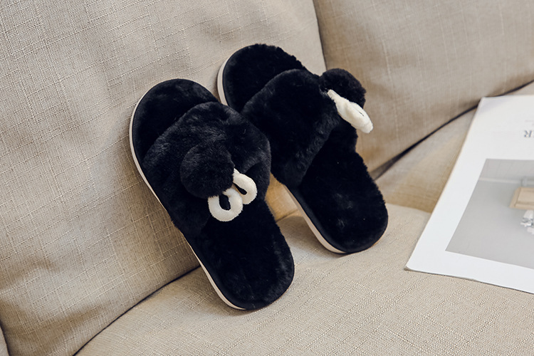 X Autumn And Winter New Children's Plush Slippers Home Warm Cartoon Fashion Soft Bottom Winter Baby Wholesale Fur Ball Style display picture 3