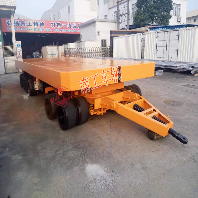 供应120吨载重王无动力平板拖车 带升降功能